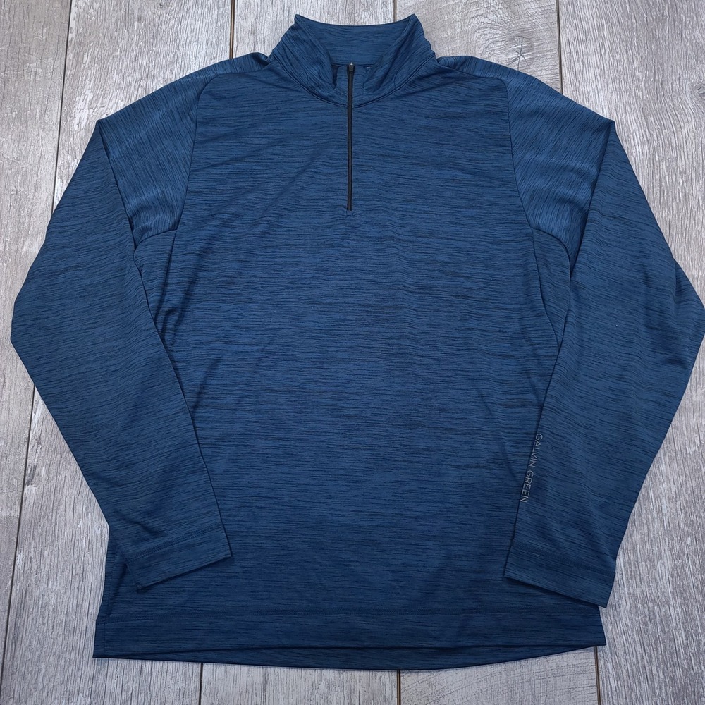 Galvin Green Quarter Zip Pullover Mens Size XL Blue Heathered Golf Active Layer
